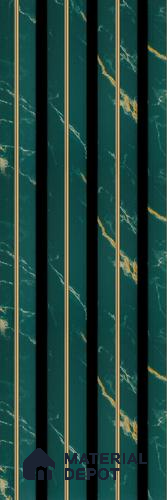 Green Marble Louver PN 05585 8 ft x 5 inch Charcoal Panel - 12 mm | Suitable for Feature Wall, TV Unit & Living Room | Width is Subjected to 5% Variation