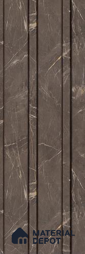Grey Marble Louver PN 05590 8 ft x 5 inch Charcoal Panel - 12 mm | Suitable for Feature Wall, TV Unit & Living Room | Width is Subjected to 5% Variation