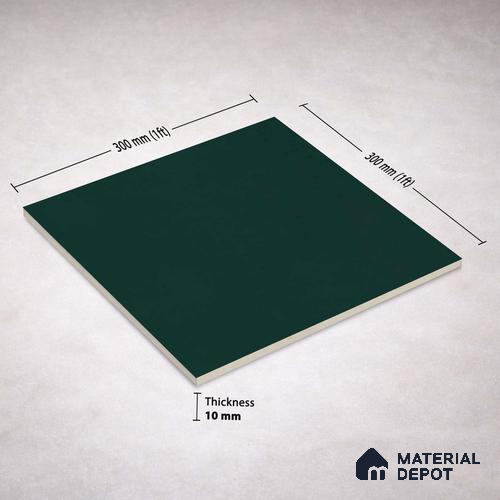 Plain Wall & Floor Base Tile TL 11131 Deep Teal 1 ft x 1 ft Ceramic Matte Finish Tile - 10 mm | Suitable For Bathroom, Balcony & Kitchen Backsplash