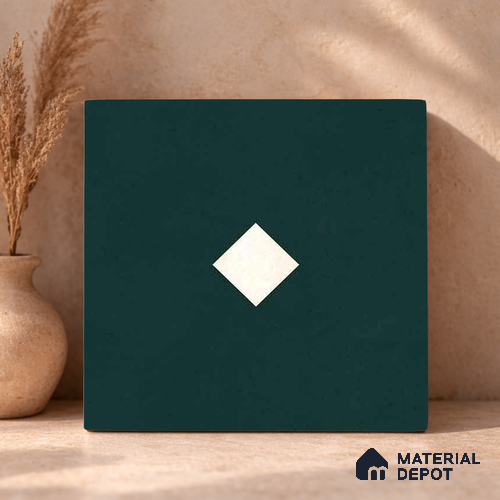Moroccan Wall & Floor Decor Tile TL 11662 B Emerald Diamond 1 ft x 1 ft Ceramic Matte Finish Tile - 10 mm | Suitable For Bathroom, Balcony & Kitchen Backsplash