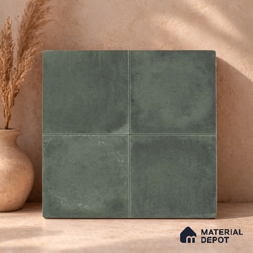Plain Wall & Floor Center 1 Carpet Tile TL 11214 Verdant Shadow 1 ft x 1 ft Ceramic Matte Finish Tile - 10 mm | Suitable For Bathroom, Balcony & Kitchen Backsplash