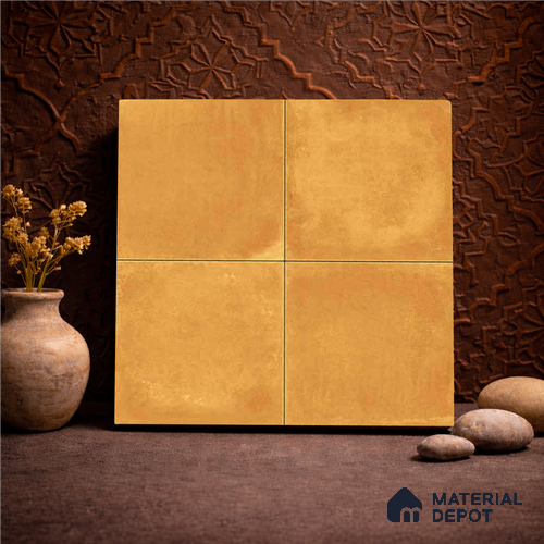 Plain Wall & Floor Center 1 Carpet Tile TL 11196 Saffron Terra 1 ft x 1 ft Ceramic Matte Finish Tile - 10 mm | Suitable For Bathroom, Balcony & Kitchen Backsplash