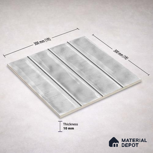 Faux Subway Wall Tile TL 11300 Frosted Plank 1 ft x 1 ft Ceramic Glossy Finish Tile - 10 mm | Suitable For Bathroom, Balcony & Kitchen Backsplash
