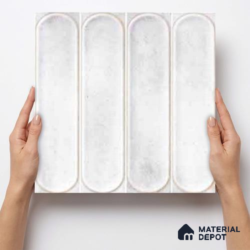Faux Subway Wall Tile TL 11334 Frosted Pillar 1 ft x 1 ft Ceramic Glossy Finish Tile - 10 mm | Suitable For Bathroom, Balcony & Kitchen Backsplash