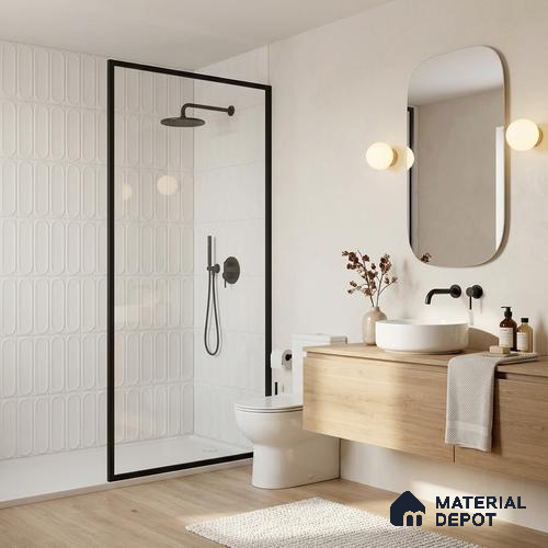 Faux Subway Wall Tile TL 11329 Arctic Pillar 1 ft x 1 ft Ceramic Glossy Finish Tile - 10 mm | Suitable For Bathroom, Balcony & Kitchen Backsplash