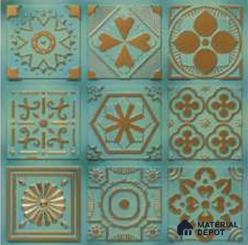 348 Natural Patina 2 ft x 2 ft Decorative Ceiling Tile - 6 mm