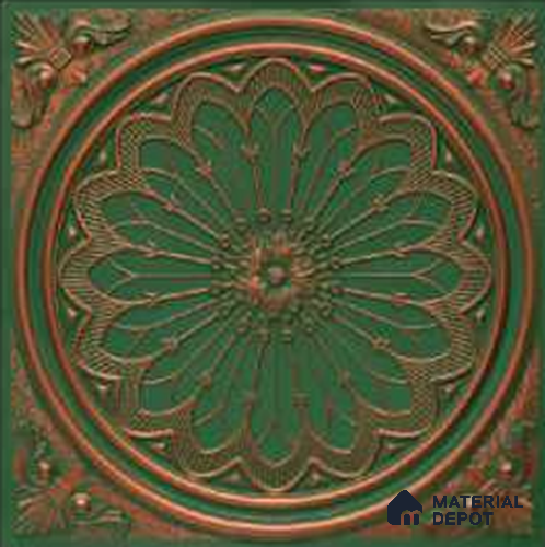 238 Patina Deep And Dark 2 ft x 2 ft Decorative Ceiling Tile - 6 mm