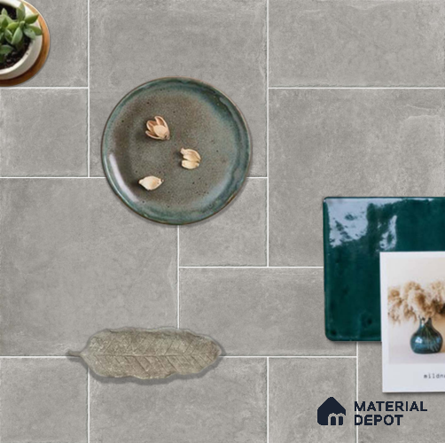 Stone Floor Tile TL 10104 B Modulo Smoke 20 x 10 inch Matte Finish Vitrified Anti Skid Tile - 12 mm | Suitable For Balcony, Patio, Outdoor