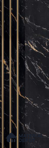 Grey Marble Louver PN 05598 8 ft x 5 inch Charcoal Panel - 12 mm | Suitable for Feature Wall, TV Unit & Living Room | Width is Subjected to 5% Variation