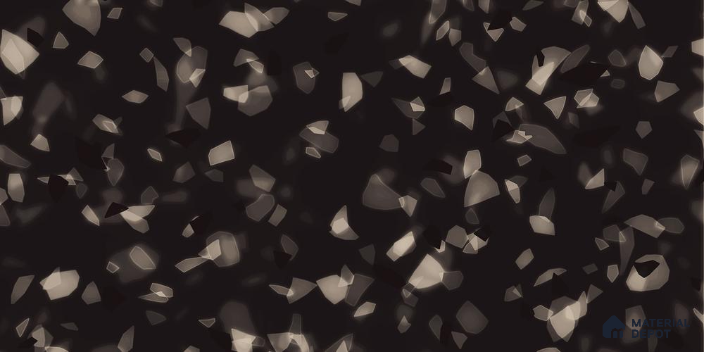 Terrazzo Floor & Wall Tile TL 10856 D Classico Black 4 ft x 2 ft High Gloss Finish Vitrified Tile - 9 mm | 3 Random Designs | Suitable for Living Room, Bedroom & Kitchen