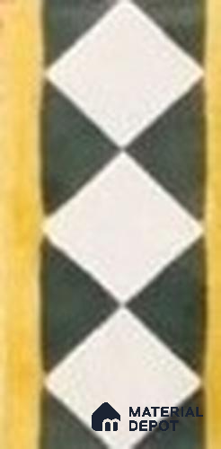 Athangudi Moroccan Floor Tile TL 10874 G Pearl Finish 127 x 254 mm Border Concrete Tile - 18 mm