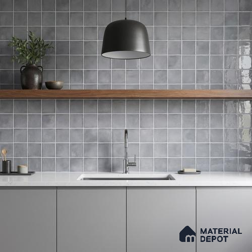 Faux Subway Wall Tile TL 11254 Urban Mist 2 ft x 1 ft Ceramic Glossy Finish Tile - 9 mm | Suitable For Bathroom, Balcony & Kitchen Backsplash