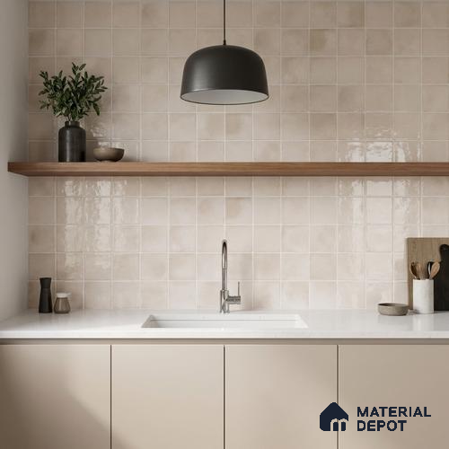Faux Subway Wall Tile TL 11252 Ivory Mist 2 ft x 1 ft Ceramic Glossy Finish Tile - 9 mm | Suitable For Bathroom, Balcony & Kitchen Backsplash