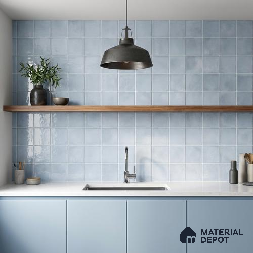 Faux Subway Wall Tile TL 11249 Frosted Mist 2 ft x 1 ft Ceramic Glossy Finish Tile - 9 mm | Suitable For Bathroom, Balcony & Kitchen Backsplash