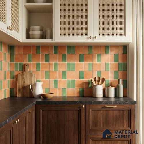 Faux Subway Wall Tile TL 11262 Terracotta Grove 2 ft x 1 ft Ceramic Granulla Finish Tile - 9 mm | Suitable For Bathroom, Balcony & Kitchen Backsplash