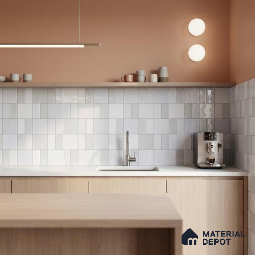 Faux Subway Wall Tile TL 11237 Frosted Mosaic 2 ft x 1 ft Ceramic Glossy Finish Tile - 9 mm | Suitable For Bathroom, Balcony & Kitchen Backsplash