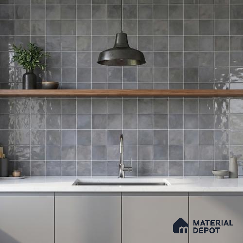 Faux Subway Wall Tile TL 11224 Shadow Mist 2 ft x 1 ft Ceramic Glossy Finish Tile - 9 mm | Suitable For Bathroom, Balcony & Kitchen Backsplash