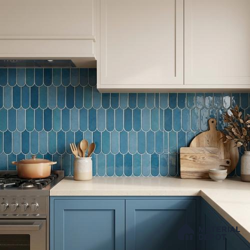 Faux Subway Wall Tile TL 11682 Marine Arch 2 ft x 1 ft Ceramic Glossy Finish Tile - 9 mm | Suitable For Bathroom, Balcony & Kitchen Backsplash