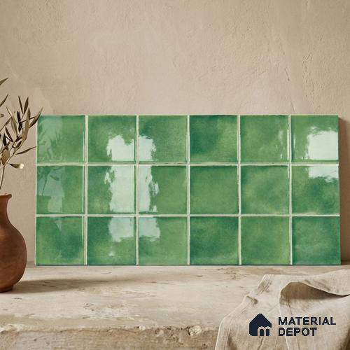 Faux Subway Wall Tile TL 11255 Meadow Mint 2 ft x 1 ft Ceramic Glossy Finish Tile - 9 mm | Suitable For Bathroom, Balcony & Kitchen Backsplash