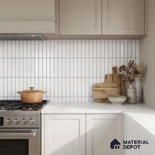 Faux Kitkat Subway Wall Tile TL 11684 B Frosted Lattice 2 ft x 1 ft Ceramic Glossy Finish Tile - 9 mm | Suitable For Bathroom, Balcony & Kitchen Backsplash