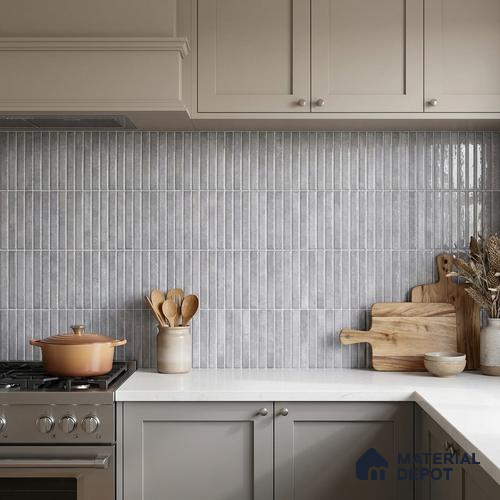 Faux Kitkat Subway Wall Tile TL 11684 E Urban Stria 2 ft x 1 ft Ceramic Glossy Finish Tile - 9 mm | Suitable For Bathroom, Balcony & Kitchen Backsplash