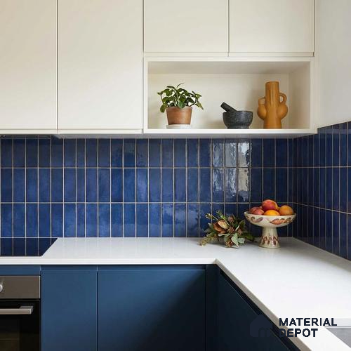 Faux Subway Wall Tile TL 11681 F Indigo Lattice 2 ft x 1 ft Ceramic Glossy Finish Tile - 9 mm | Suitable For Bathroom, Balcony & Kitchen Backsplash