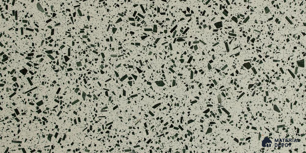 MR 00017 Jade Forest 10 ft x 4 ft Wall & Floor Terrazzo Slabs - 15 mm | Suitable for Office, Reception, Restaurant, Dining, Pooja Room