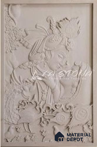 WL 00397 3D Cream Radha Krishna 900 x 600 mm Natural Stone Wall Cladding |  Stone is a Natural Product, Please Expect Variation in Shades