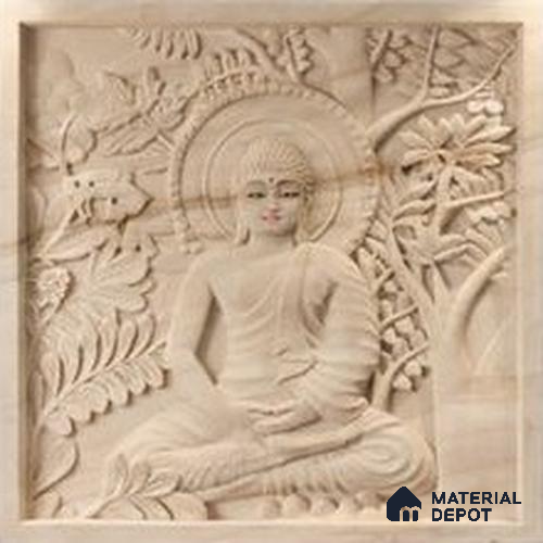 WL 00405 3D Morish Buddha 900 x 900 mm Natural Stone Wall Cladding | Stone is a Natural Product, Please Expect Variation in Shades