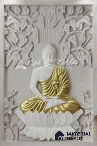 WL 00407 3D Overlay Mint Marble Buddha 900 x 600 mm Natural Stone Wall Cladding | Stone is a Natural Product, Please Expect Variation in Shades