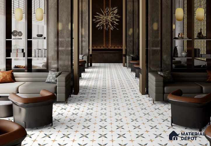 Highlighter Floor & Wall Tile TL 11424 B Thasos White 03 4 ft x 2 ft Vitrified Glossy Finish Tile - 9 mm