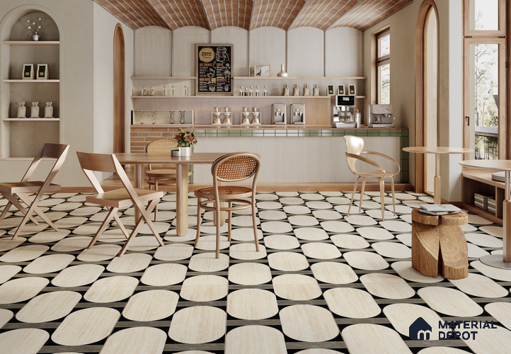 Highlighter Floor & Wall Tile TL 11425 B Travertine Natural 01 4 ft x 2 ft Vitrified Glossy Finish Tile - 9 mm