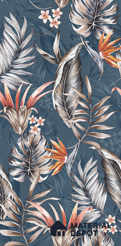 Floral Wall Tile TL 11972 H Roxy Azul Decore 4 ft x 2 ft Granulla Finish Vitrified Tile - 9 mm