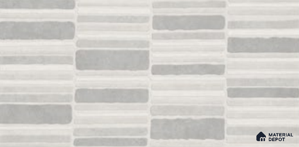 Patterned Wall Tile TL 11998 B Unique White Block Decor 4 ft x 2 ft Matte Finish Vitrified Tile - 9 mm