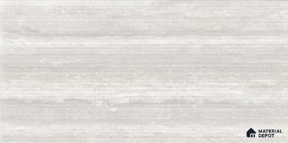 Stone Wall Tile TL 11993 B Traverk White Linear Decor 4 ft x 2 ft Matte Finish Vitrified Tile - 9 mm