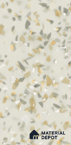 Terrazzo Floor & Wall Tile TL 10856 B Classico Green 4 ft x 2 ft Glossy Finish Vitrified Tile - 9 mm | 3 Random Designs | Suitable for Living Room, Bedroom & Kitchen