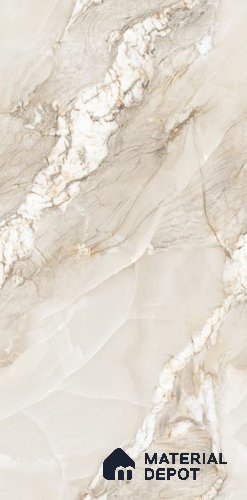 Endless Marble Floor & Wall Tile TL 10854 E Saturn Crema 4 ft x 2 ft Glossy Finish Vitrified Tile - 9 mm | 4 Random Designs | Suitable for Living Room, Bedroom & Kitchen