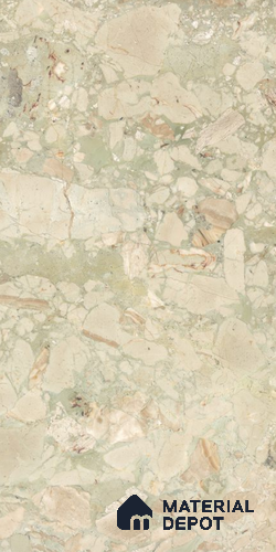 Stone Floor & Wall Tile TL 10857 Floricca Breccia Natural 4 ft x 2 ft Glossy Finish Vitrified Tile - 9 mm | 8 Random Designs | Suitable for Living Room, Bedroom & Kitchen
