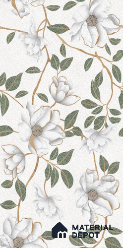 Floral Wall Tile TL 10851 Blossom Decor 4 ft x 2 ft Carving Matte Finish Vitrified Tile - 9 mm | Suitable for Living Room, Bedroom & Kitchen