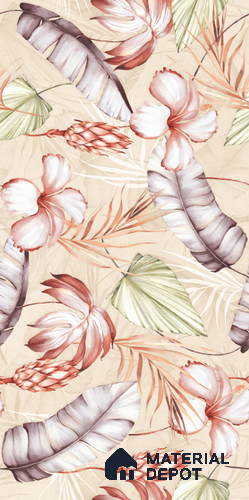 Floral Wall Tile TL 11972 F Roxy Crema & Decore 4 ft x 2 ft Granulla Finish Vitrified Tile - 9 mm