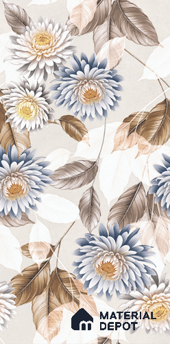 Floral Wall Tile TL 11972 B Roxy Bianco Decor 4 ft x 2 ft Granulla Finish Vitrified Tile - 9 mm
