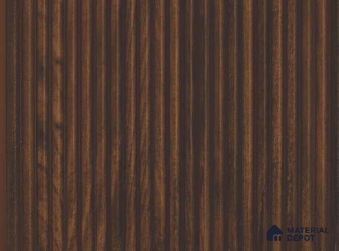 Brown Wooden Louver PN 05619 8 ft x 6 inch Charcoal Panel - 11 mm | Suitable for Feature Wall, TV Unit & Living Room | Width is Subjected to 5% Variation