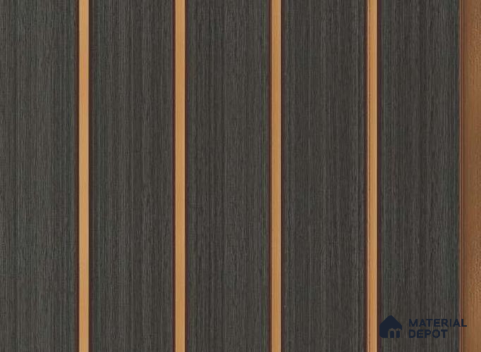 Brown Wooden Louver PN 05633 8 ft x 6 inch Charcoal Panel - 11 mm | Suitable for Feature Wall, TV Unit & Living Room | Width is Subjected to 5% Variation