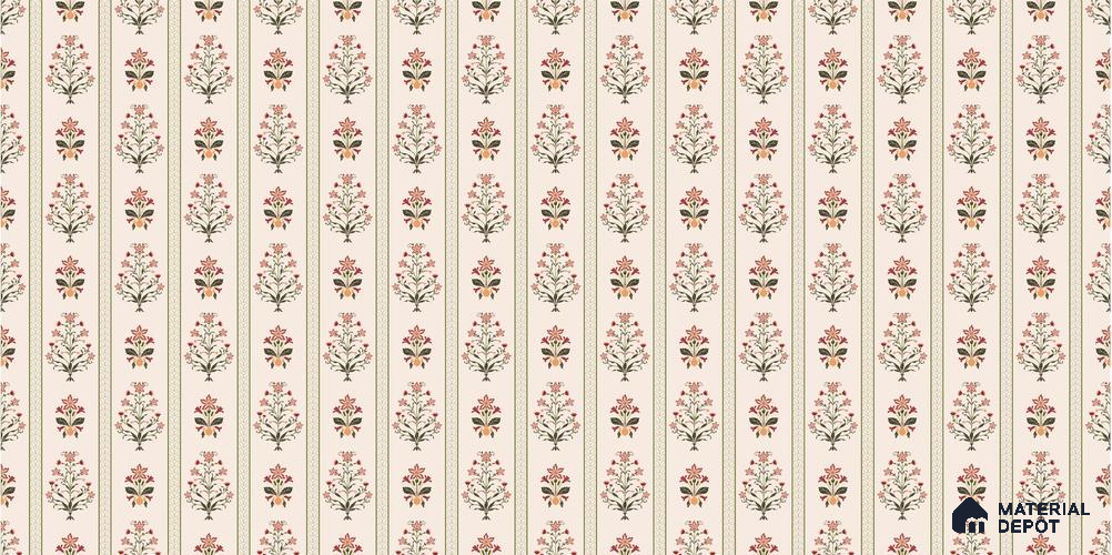 African Boho Paisley Motifs Wallpaper Blended with Hand-Drawn Floral Geometry Wallpaper | Material Depot