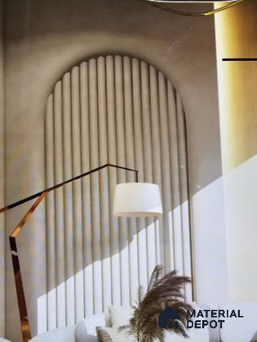 Duco Paintable Arched Vertical Fluted Wall Panel 8 ft x 4 ft CNC Made HDHMR Panel - 25 mm