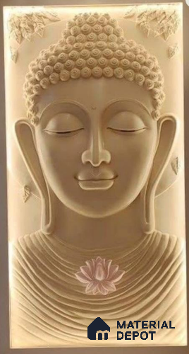 Duco Paintable Buddha 3D Design CNC Made HDHMR Panel 8 ft x 4 ft - 50 mm