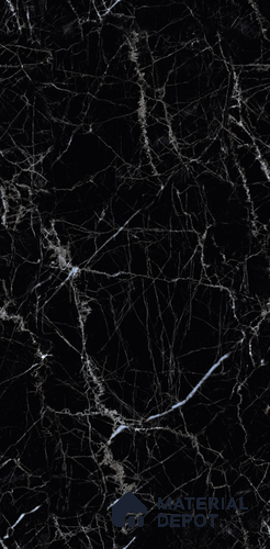 TL 08730 Black 4 ft x 2 ft Glossy Finish Vitrified Floor & Wall Tile - 8.5 mm