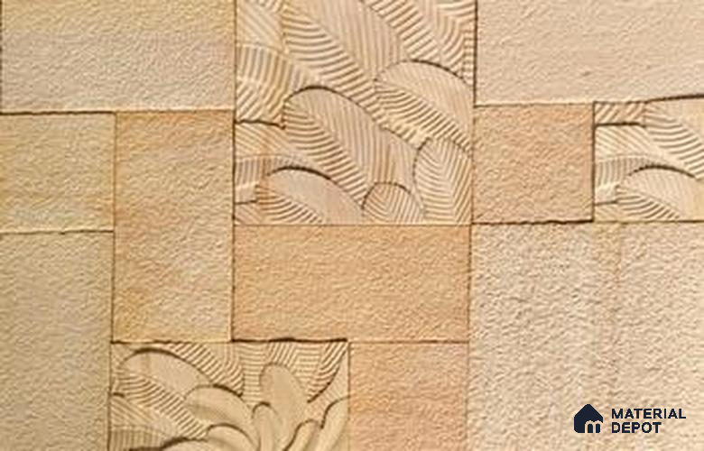 WL 00387 Blossom Natural Stone Wall Cladding | Set Contains Mix Sizes of 300x300 mm, 300x150 mm, 150x150 mm | Coverage Area 8 Sq. Ft. |  Stone is a Natural Product, Please Expect Variation in Shades