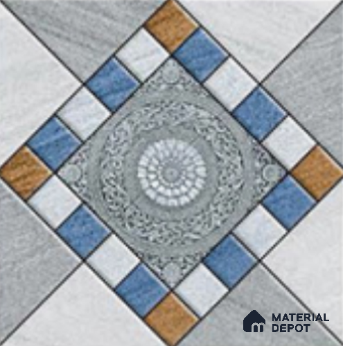 Patterned Look  Tile TL 09678 16x16 inch Matte Finish Vitrified Tile - 12 mm | Pattern Alignment May Vary | 2-3 mm Spacer is Mandatory