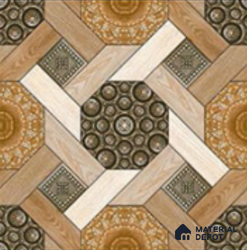Patterned Look  Tile TL 09682 16x16 inch Matte Finish Vitrified Tile - 12 mm | Pattern Alignment May Vary | 2-3 mm Spacer is Mandatory
